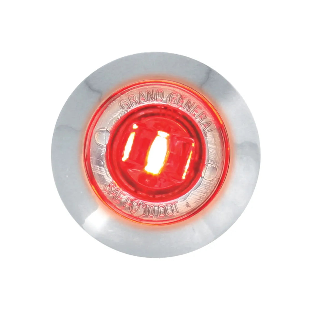 1″ Diameter Mini Wide Angle LED Marker Light With Chrome Bezel Red ...
